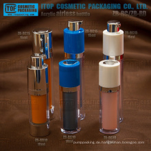 Klein und zierlich breite Anwendung High-End-Doppelschichten rotary Lotion Pumpe Runde airless kosmetischer Kunststoff-Flasche